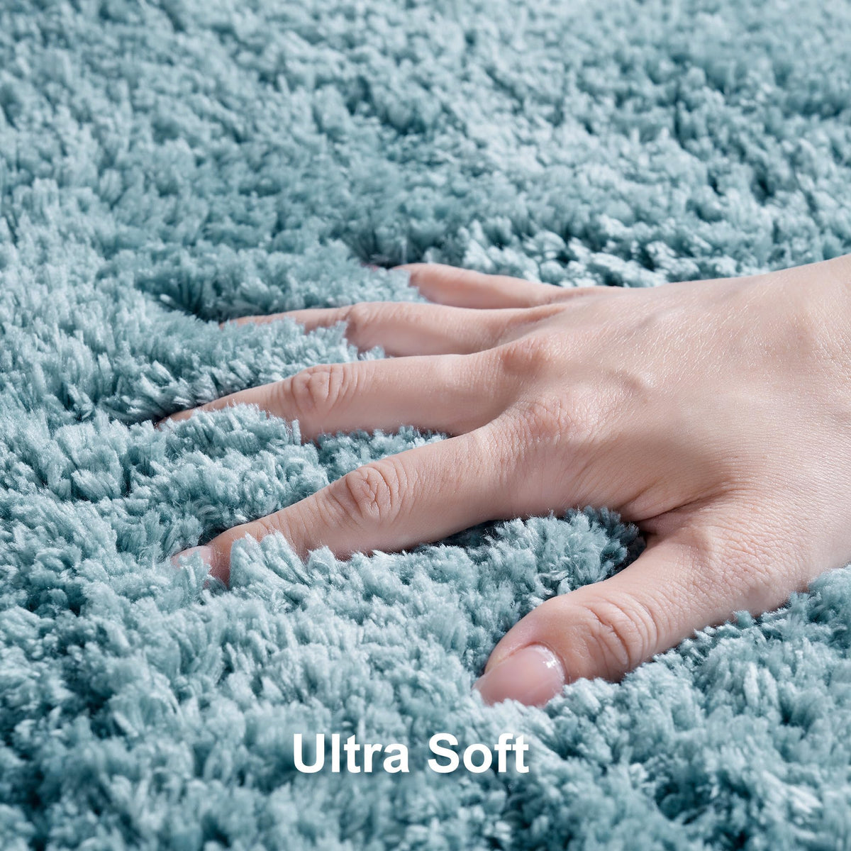 WCBSTT Lake Blue large bath rug 32x20 showcasing absorbent microfiber for quick water uptake.