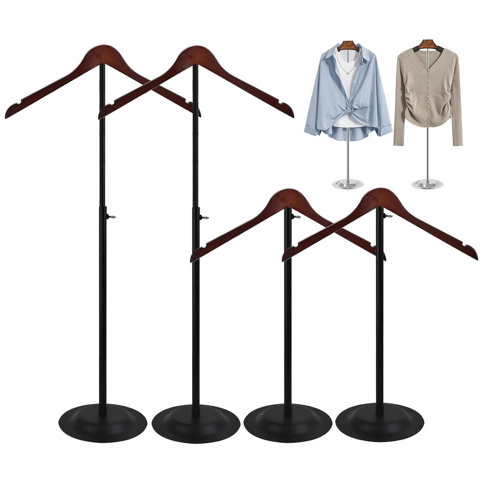 WDBG 4-pack tshirt display stand showcases garments neatly for retail environments.