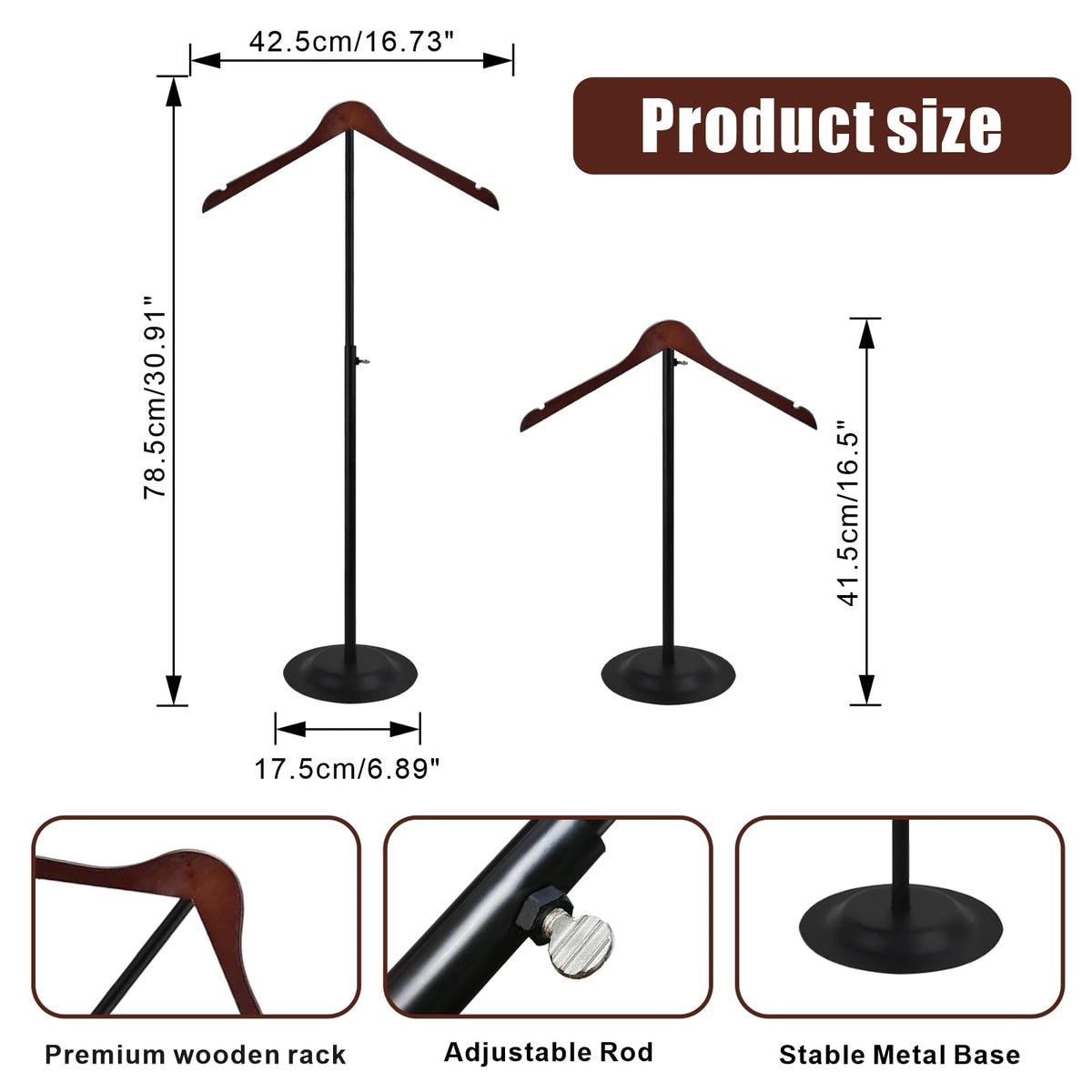 WDBG adjustable-shoulder-stand lets you set heights for varied outfits.