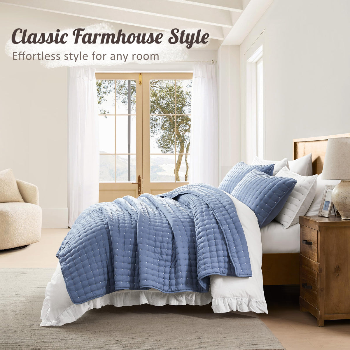 WDCOZY blue lightweight bedding ideal for warm nights.