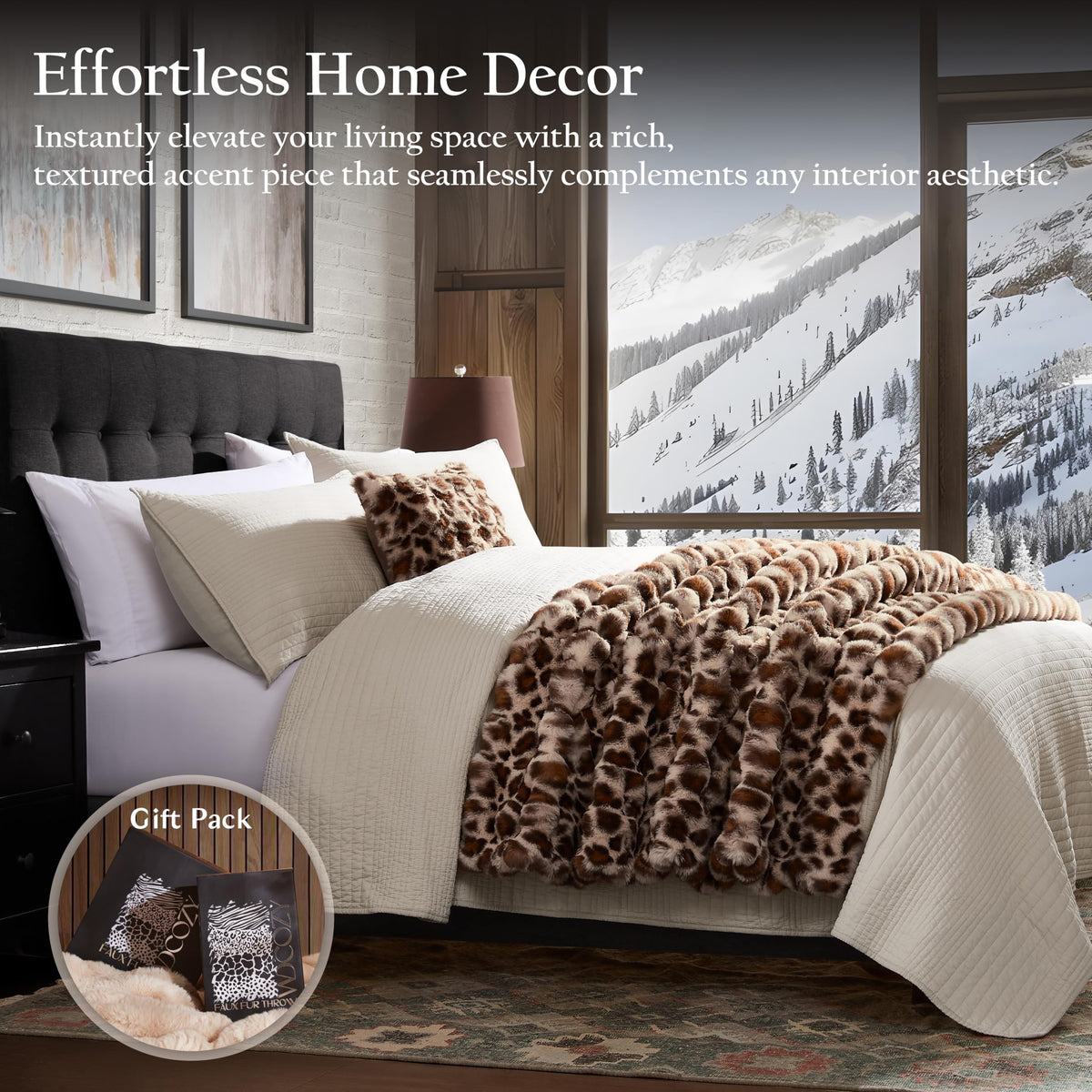 WDCOZY machine-washable faux fur blanket, resists shedding for repeated use