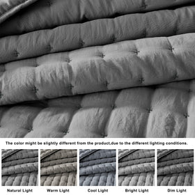 WDCOZY dark grey king quilt draped over bed for all-season comfort
