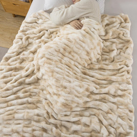 wdcozy double-layer design combines fur exterior with fleece interior for luxe warmth