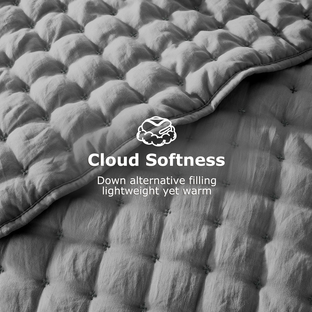 WDCOZY down-alternative 150gsm plush fill delivers cloud-like warmth without heaviness