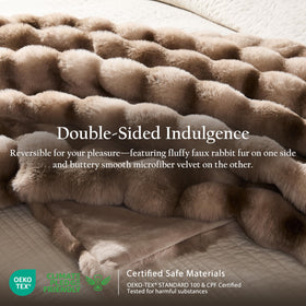 WDCOZY close-up of faux rabbit fur shows soft, plush texture.