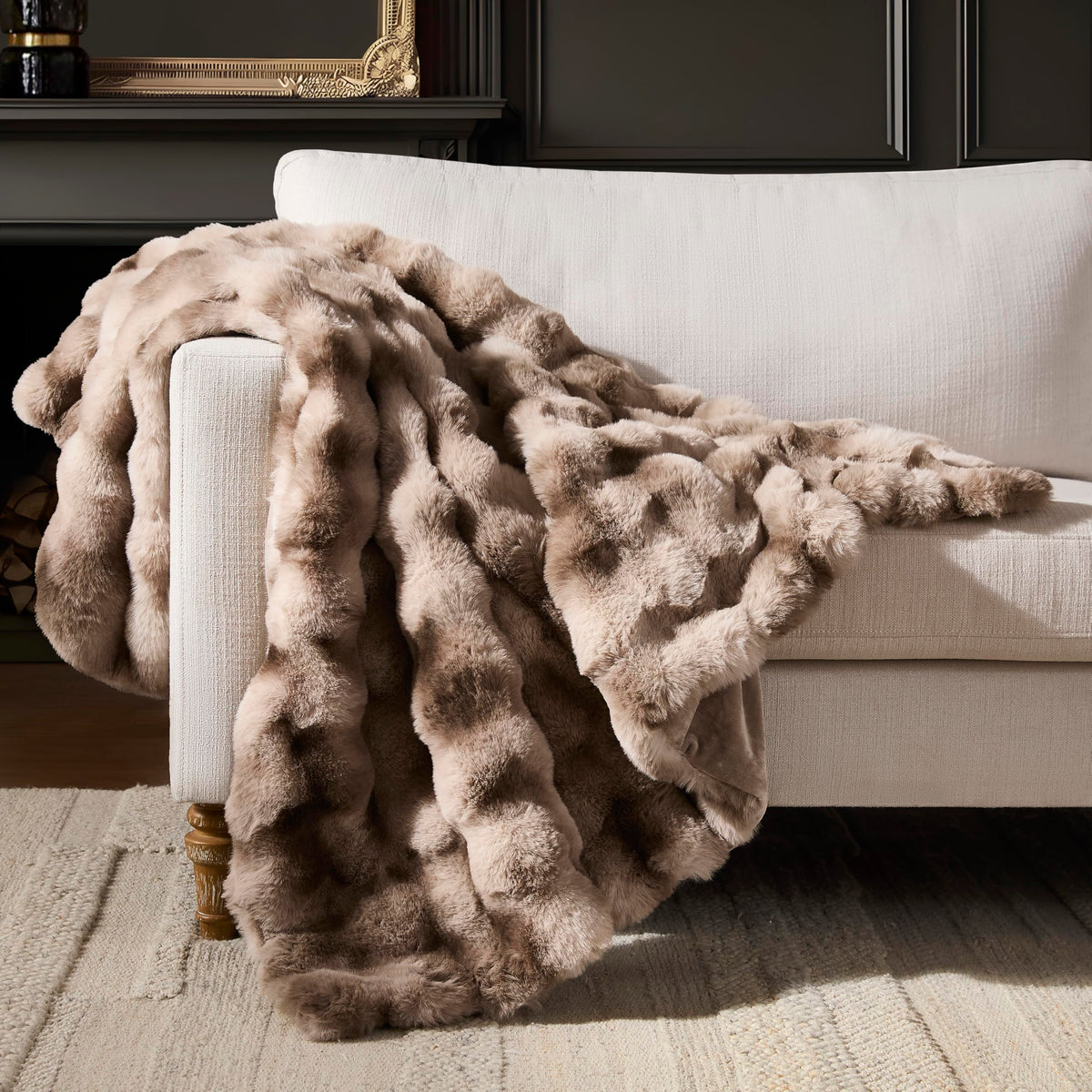 WDCOZY luxury bubble throw blanket draped over a sofa for cozy evenings.