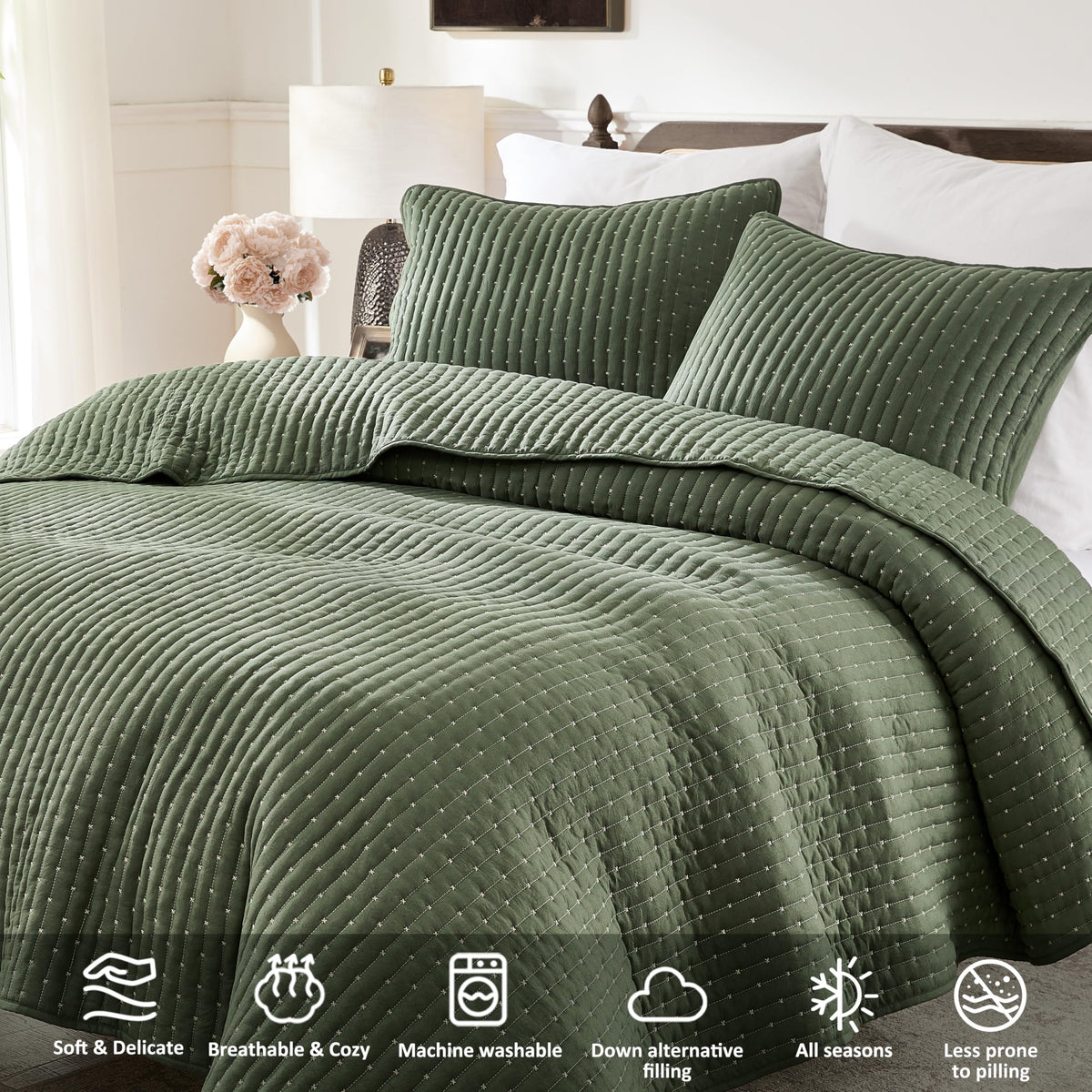 WDCOZY lightweight bedspread ideal for year-round comfort.