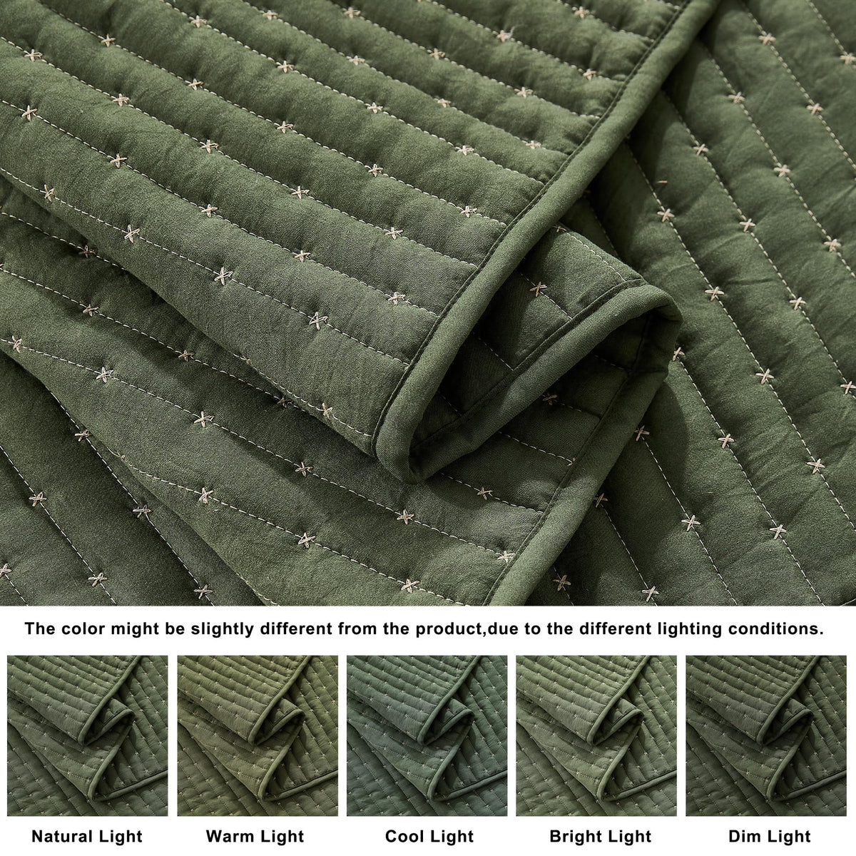 WDCOZY quilt shown with pillows, perfect for coordinating country bedding.