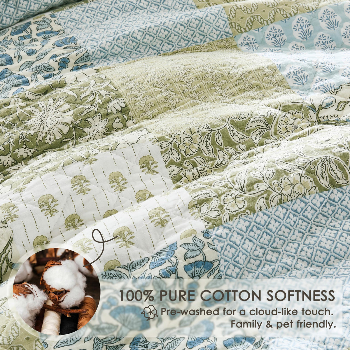 WDCOZY two pillow shams pair with the quilt set