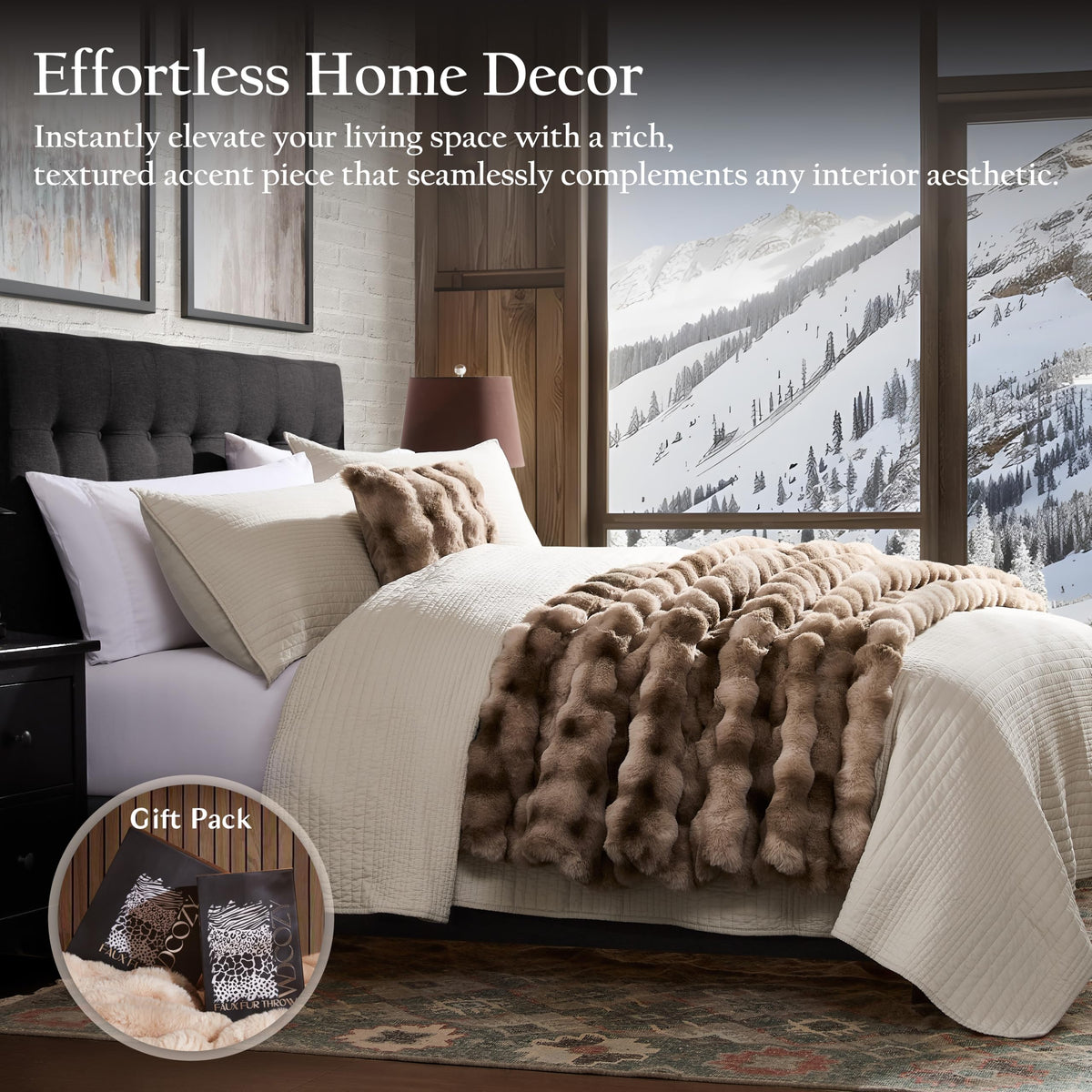 WDCOZY plush faux fur sheen adds premium look