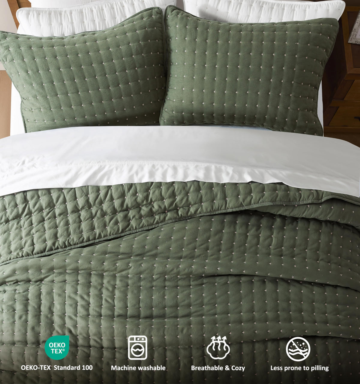 WDCOZY 3-piece set sized for Cal King