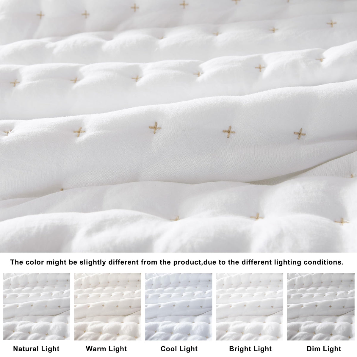 WDCOZY white quilt with pillow sham creates cohesive twin set
