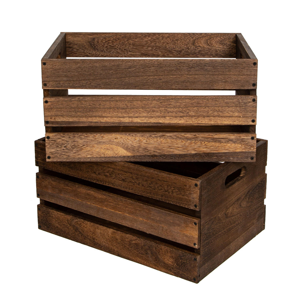 WDECORHOMT oversized paulownia crate with 55L capacity for organized storage.