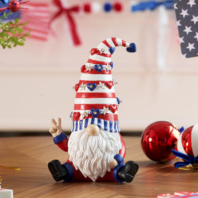 WDS WONDROUS patriotic shelf decor gnome adds festive charm.