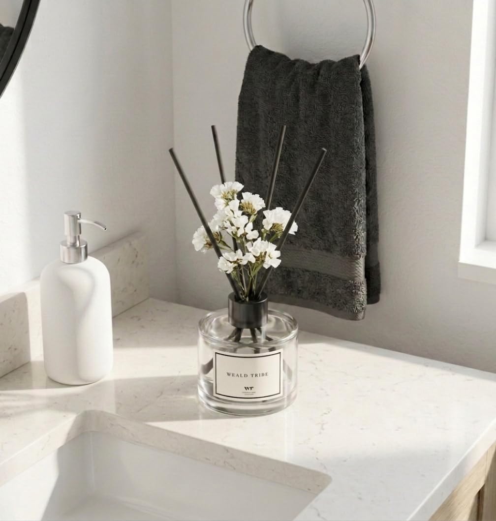 WEALD TRIBE black-fiber-sticks ensure steady diffusion for lasting scent release.