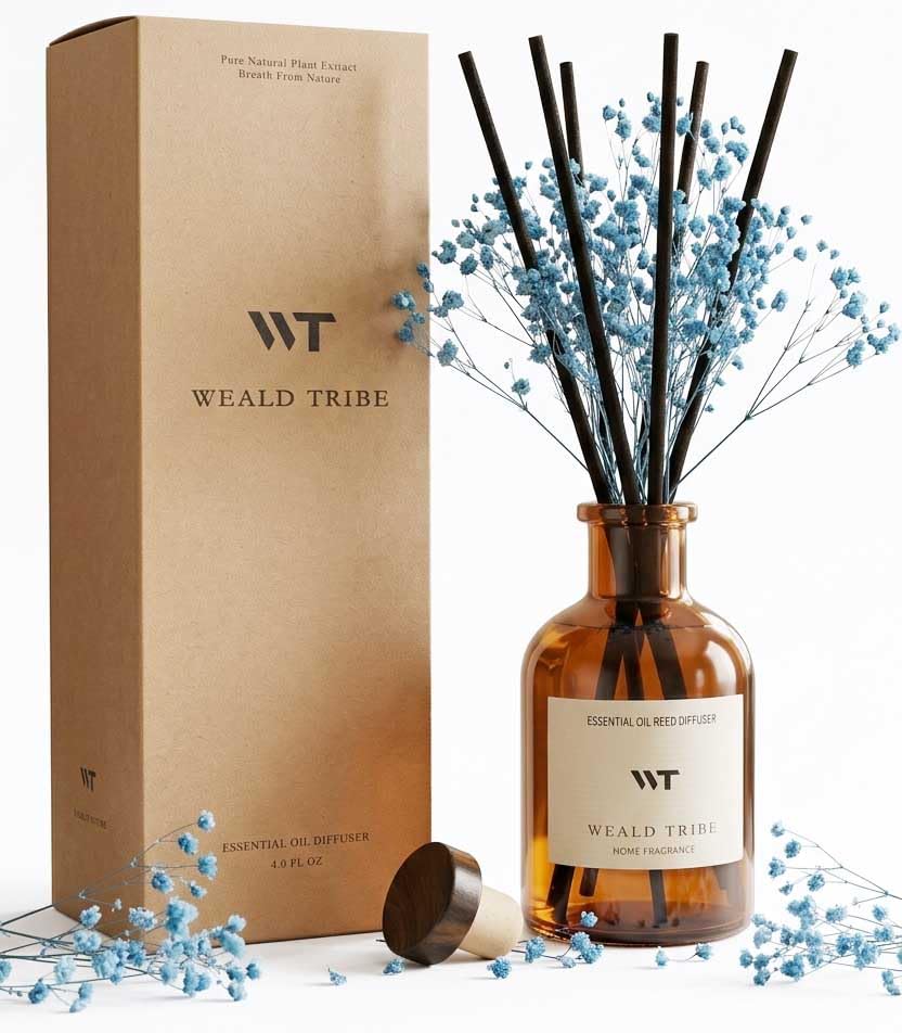 WEALD TRIBE cashmere-vanilla diffuser bottle provides a welcoming home fragrance