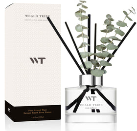 WEALD TRIBE flower reed diffuser bottle with eucalyptus mint scent for living spaces