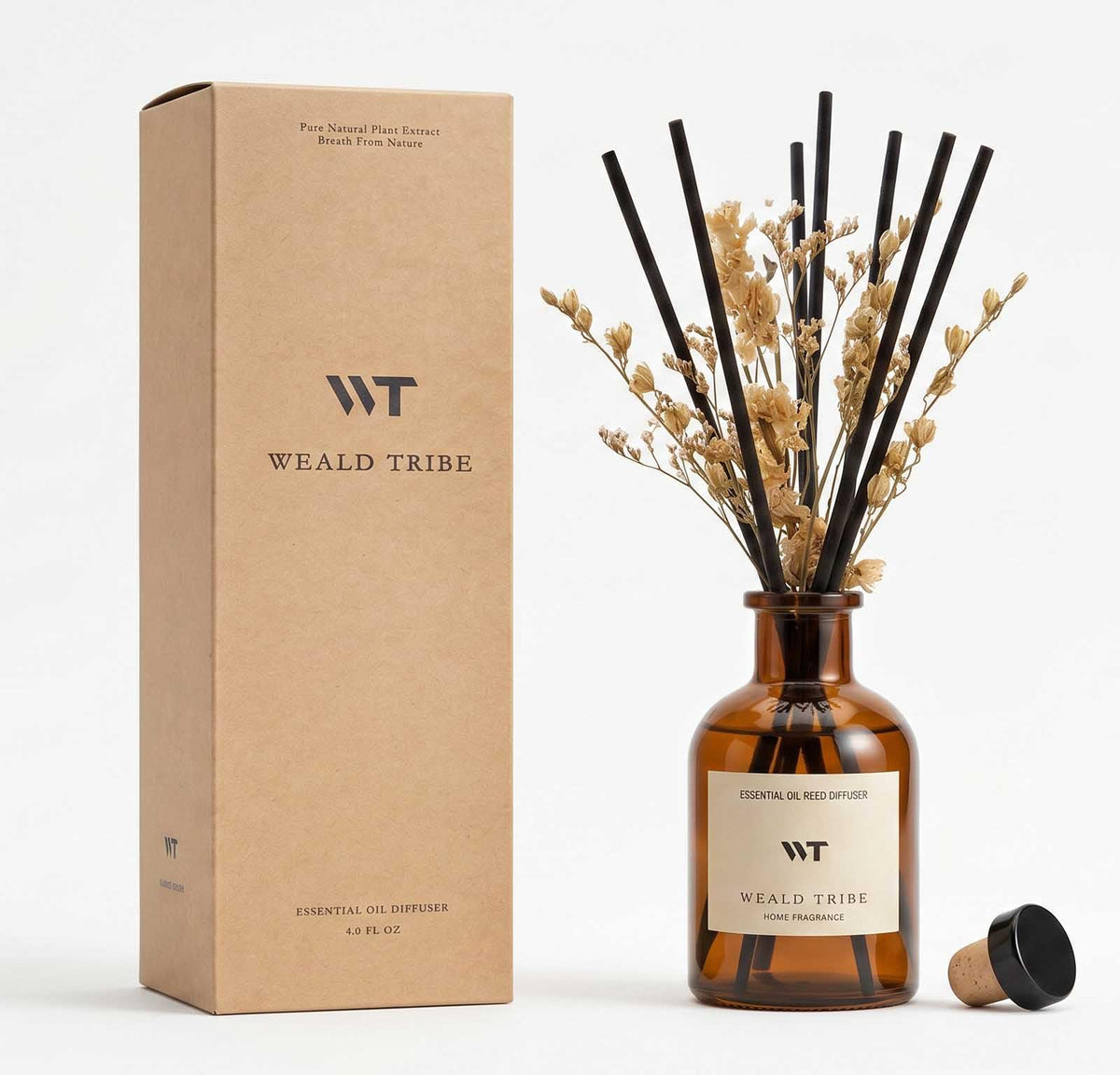 WEALD TRIBE reed diffuser bottle releasing gardenia scent for relaxing spaces