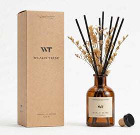 WEALD TRIBE reed diffuser bottle releasing gardenia scent for relaxing spaces