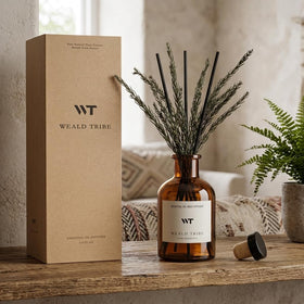 Natural dried flowers from WEALD TRIBE reed diffuser add visual appeal and aroma