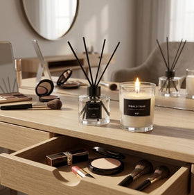 WEALD TRIBE studying diffuser corner enhances focus with subtle fragrance.