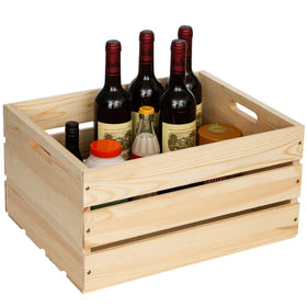 WEASATRY pine crate in a living room adding rustic storage charm