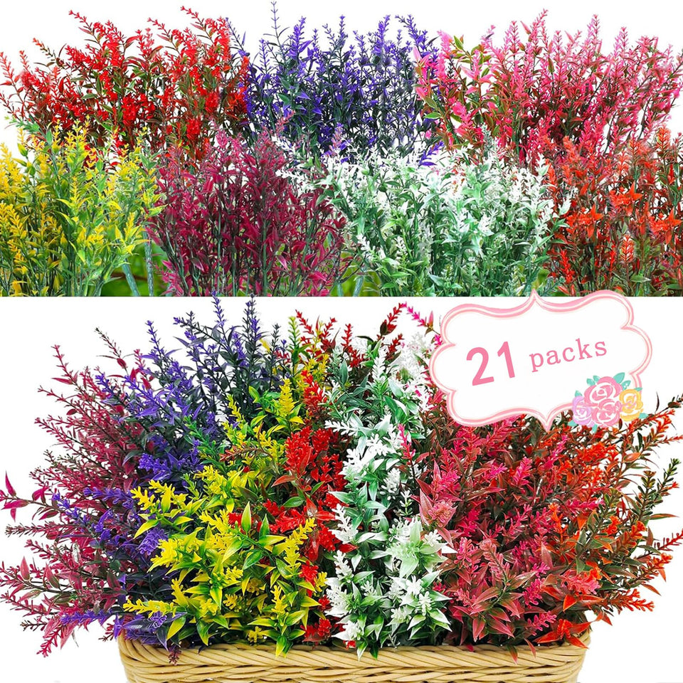 WEAUSUP 21-bundle outdoor artificial plants for year-round curb appeal.