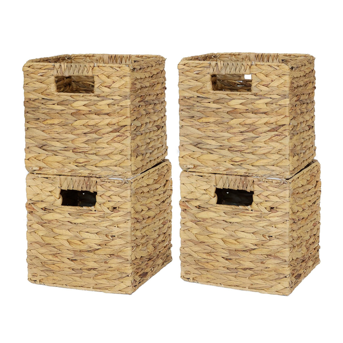 WEAVELYRICS water hyacinth basket foldable design for space-saving storage