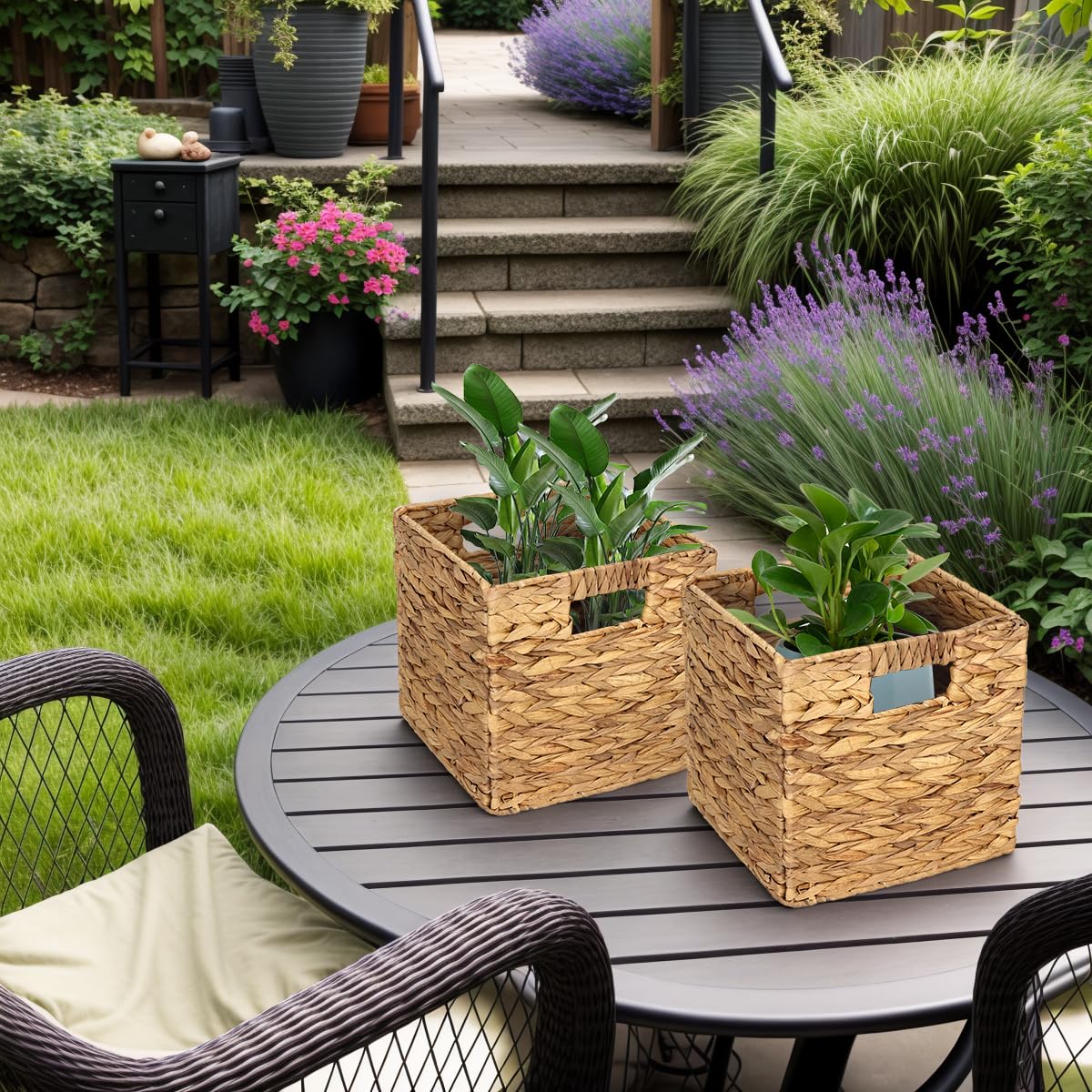 WEAVELYRICS living room basket for magazines and remotes