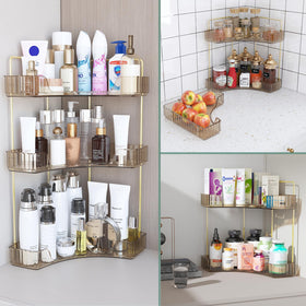 On a bathroom counter it maximizes corner use