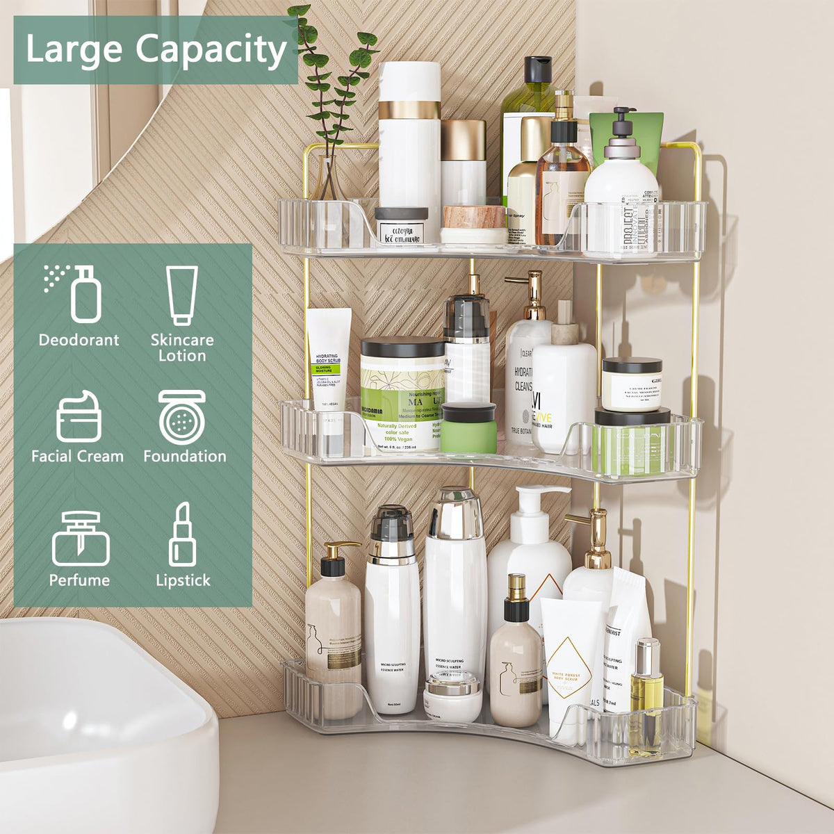 Webetop versatile storage works as a spice rack or vanity organizer.