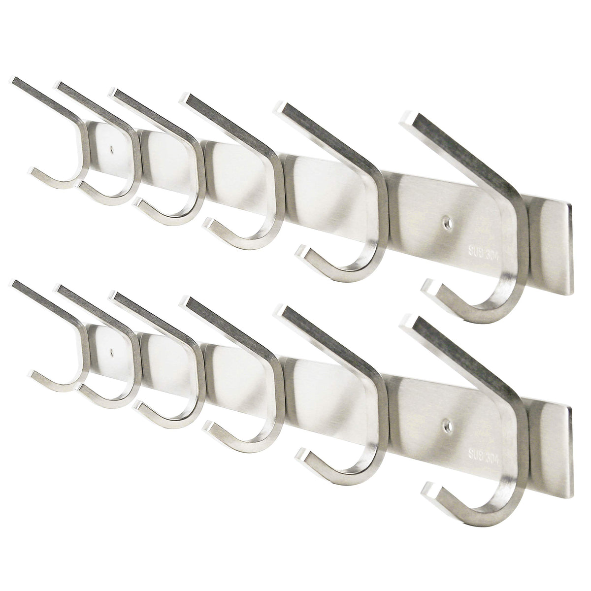 WEBI hook rail coat rack with brushed nickel finish for stylish storage