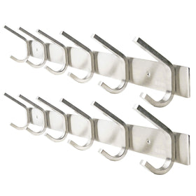 WEBI hook rail coat rack with brushed nickel finish for stylish storage