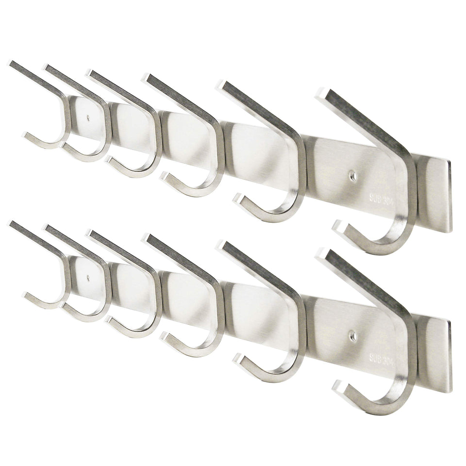 WEBI hook rail coat rack with brushed nickel finish for stylish storage