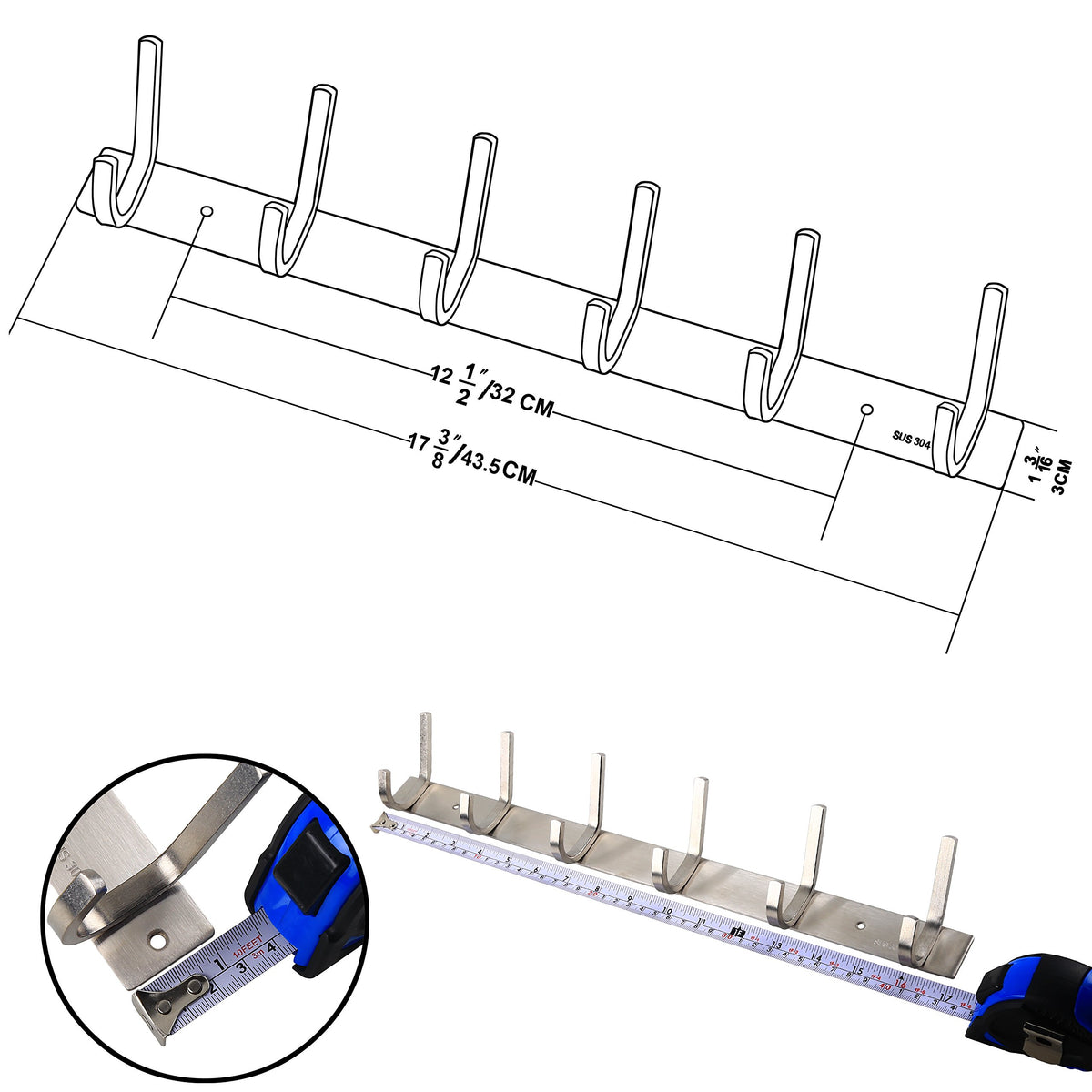 WEBI space-saving rack fits entryways, bathrooms, and hallways