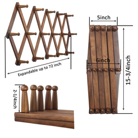 WEBI 16 pegs wall rack holds hats coats and bags with organized storage.