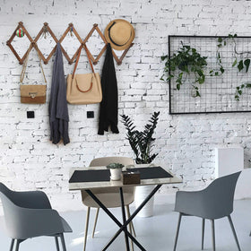 WEBI walnut coat rack with 2.25 inch peg projection keeps items from slipping.