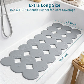 Webos bathtub mat offers full coverage for larger tubs and steadier footing.