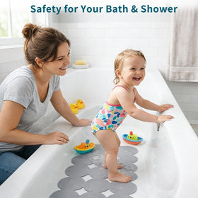 Webos bathtub mat large drain holes promote quick water drainage.