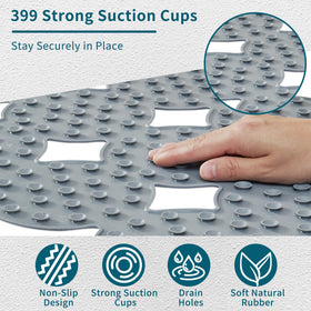 Webos bathtub mat natural rubber feels soft and durable underfoot.