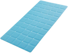 Webos blue jumbo mat covers large tub area for safe standing and bathing