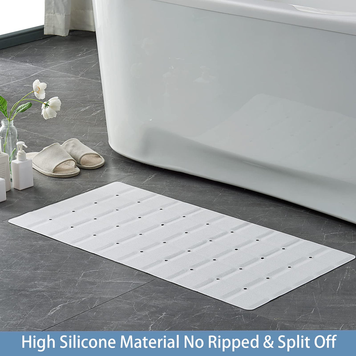 Webos mat folds for compact storage after use in small bathrooms