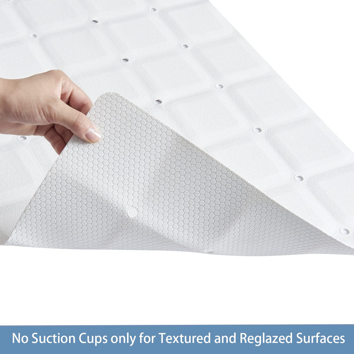 Webos mat features large drain holes for quick water flow and fast drying