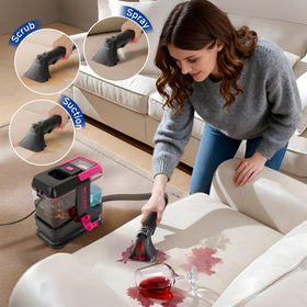 WeClean deep cleaning aqua jets in action remove embedded dirt.