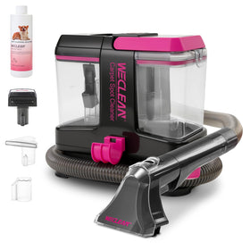WeClean portable carpet cleaner front view shows compact design for easy storage.