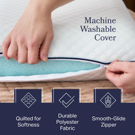 WEEKENDER contouring memory foam supports head, neck, and shoulders