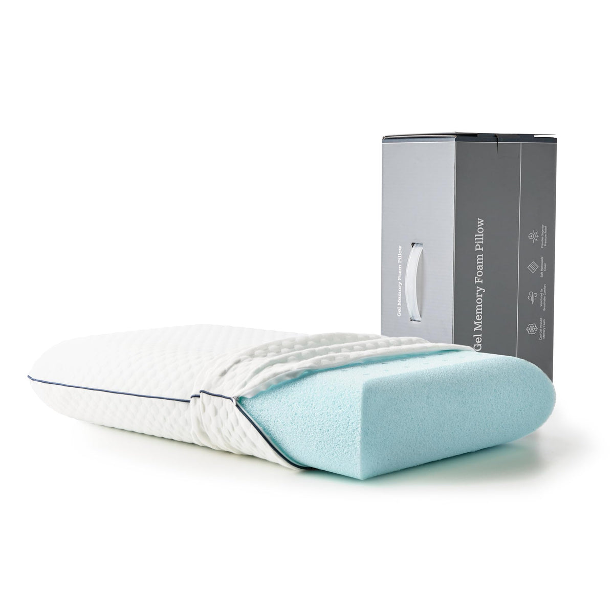 WEEKENDER Gel Memory Foam Pillow 2-pack with cooling design for breathable comfort.