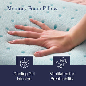 Weekender gel memory foam pillow removable cover for easy machine washing.