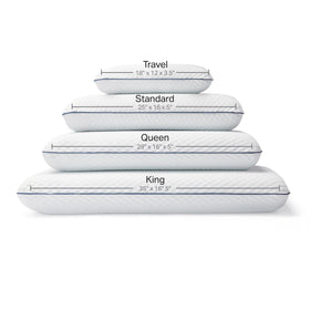 WEEKENDER pillow sizes include camping, standard, queen, and king for versatility.