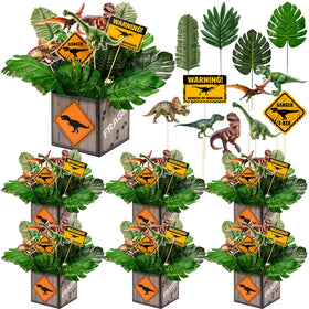 Weekgrat dinosaur centerpieces 6-set elevates table decor for dinosaur theme parties and photos